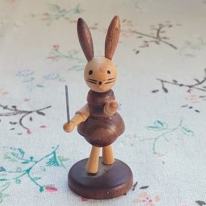 Vintage Miniature Figurine Goula Conductor Rabbit